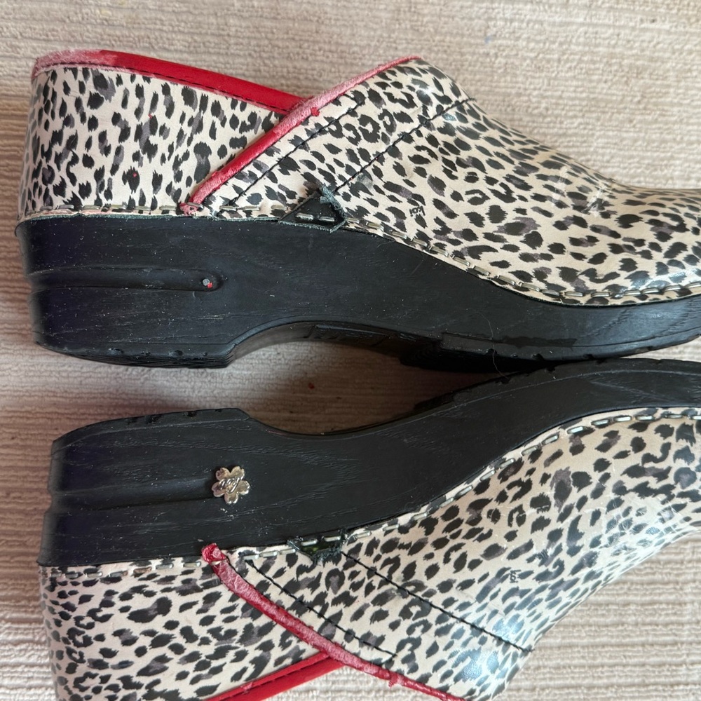 Sanita Black and White Mules with Chunky Sole